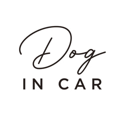 【車用】Dog in car カッティングステッカー │ 筆記体タイプ 白黒２色展開 4枚目の画像