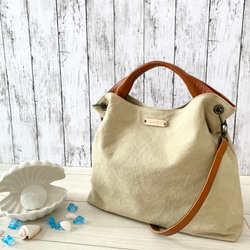 日本製 Zess fino 国産 トートバッグ ショルダーバッグ 本革使用2WAY パラフィン、バイオ加工Ｂ×Ｂ 1枚目の画像