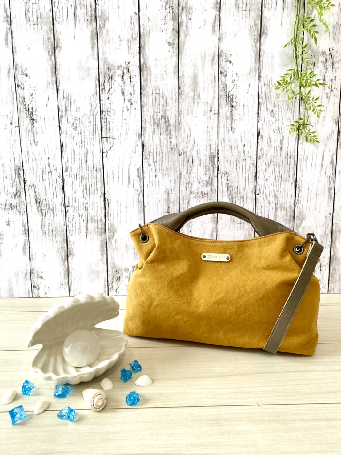 日本製 Zess fino 国産 トートバッグ ショルダーバッグ 本革使用 2WAY パラフィン、バイオ加工　Ｍ×Ｇ 6,120円