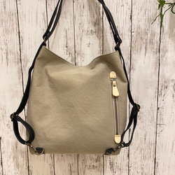 国産ゼスフィーノ　手提げ　ショルダー　リュック　 斜め掛け　4way❗️❗️  帆布と牛革のコンビ色の組み合わせ自由 2枚目の画像