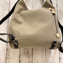 国産ゼスフィーノ　手提げ　ショルダー　リュック　 斜め掛け　4way❗️❗️  帆布と牛革のコンビ色の組み合わせ自由 3枚目の画像