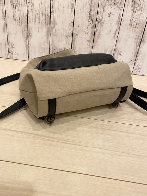 国産ゼスフィーノ　手提げ　ショルダー　リュック　 斜め掛け　4way❗️❗️  帆布と牛革のコンビ色の組み合わせ自由 6枚目の画像