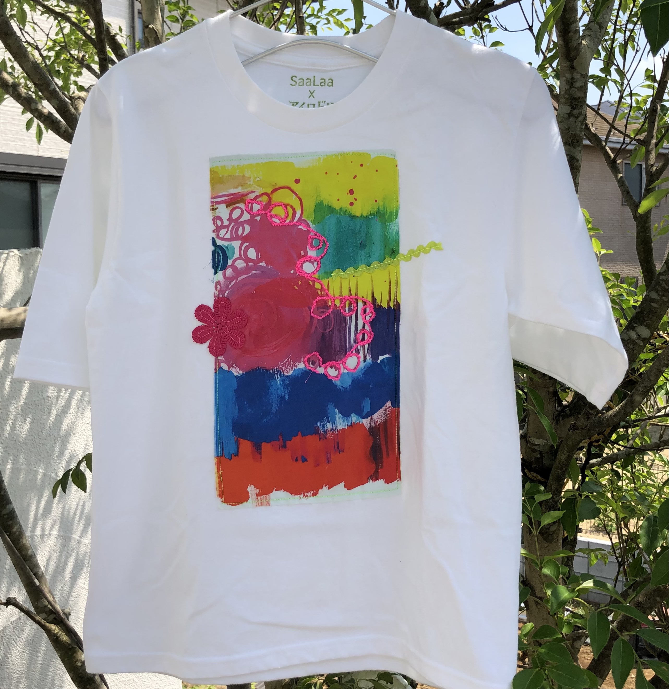 SxA20001 1点ものTシャツ<SaaLaaxアイロドリ　コラボ>