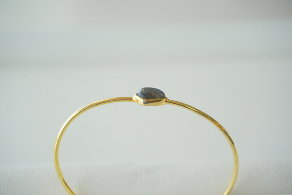 Labradorite bangle ラブラドライトバングル　ラブラドライトブレスレット 4枚目の画像