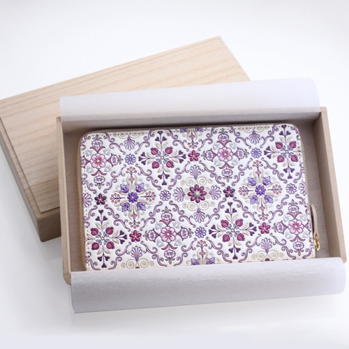 浅草文庫 牛革に友禅染の お薬手帳、母子手帳、通帳、パスポート