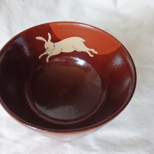 漆器 フリーカップ そば猪口 うさぎ おちょこ・ぐい呑み・徳利 馬漆