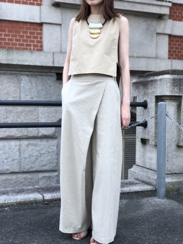 High Waist Tack Linen Pants　（ハイウエストタックリネンパンツ） 3枚目の画像