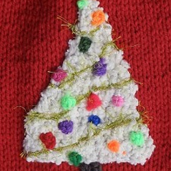 わんニット（クリスマスツリー赤大） 1枚目の画像