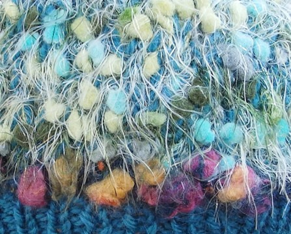 【送料無料】とんがりニット帽子・秋冬・手編み・編み込み柄・暖かい・ニット雑貨 2枚目の画像