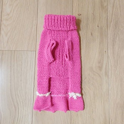胴回り約36㎝   ”ペットニット服” 【送料込み】編み込み模様・暖か手編み 3枚目の画像