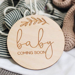 木製プレート　baby COMING SOON♡ 1枚目の画像