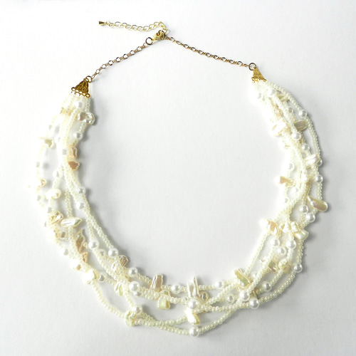 希少◇チェコウランガラスヴィンテージネックレス◇Bijoux.M.G◇ワセリン