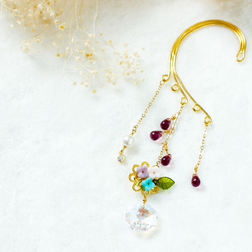 イヤリングやピアスが苦手な方に♪華雫のイヤーフック（全5色）高品質