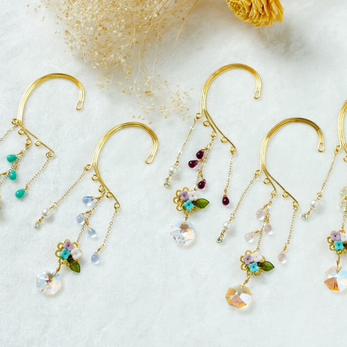 イヤリングやピアスが苦手な方に♪華雫のイヤーフック（全5色）高品質