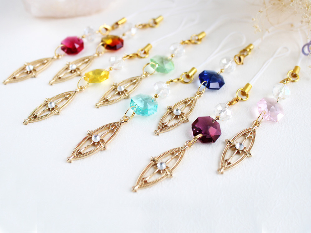 オクタゴンのサンキャッチャーストラップ（全8色）Swarovski
