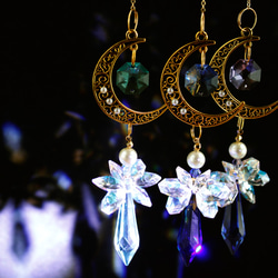スワロフスキー☆Star & Moon.。.:*☆♡*.+サンキャッチャー♡ 全てスワロフスキー*月と星のサンキャッチャー サンキャッチャー