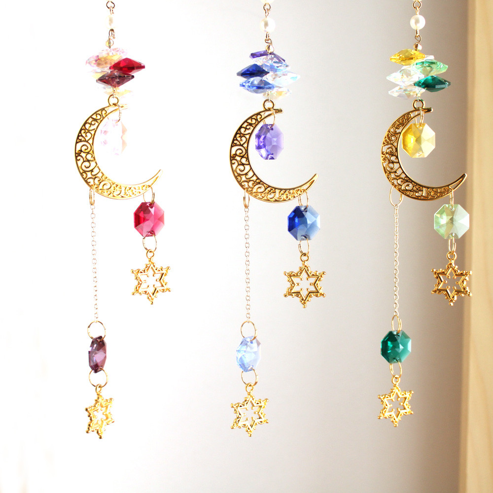 中級キット☆三日月と星のサンキャッチャー【動画説明付】手作りキットor完成品 Swarovski社製使用 キット Radiant サンキャッチャー  通販｜Creema(クリーマ) 9440334