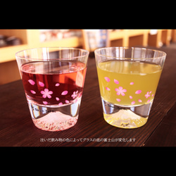 冷感桜舞富士山　ロックグラス 5枚目の画像