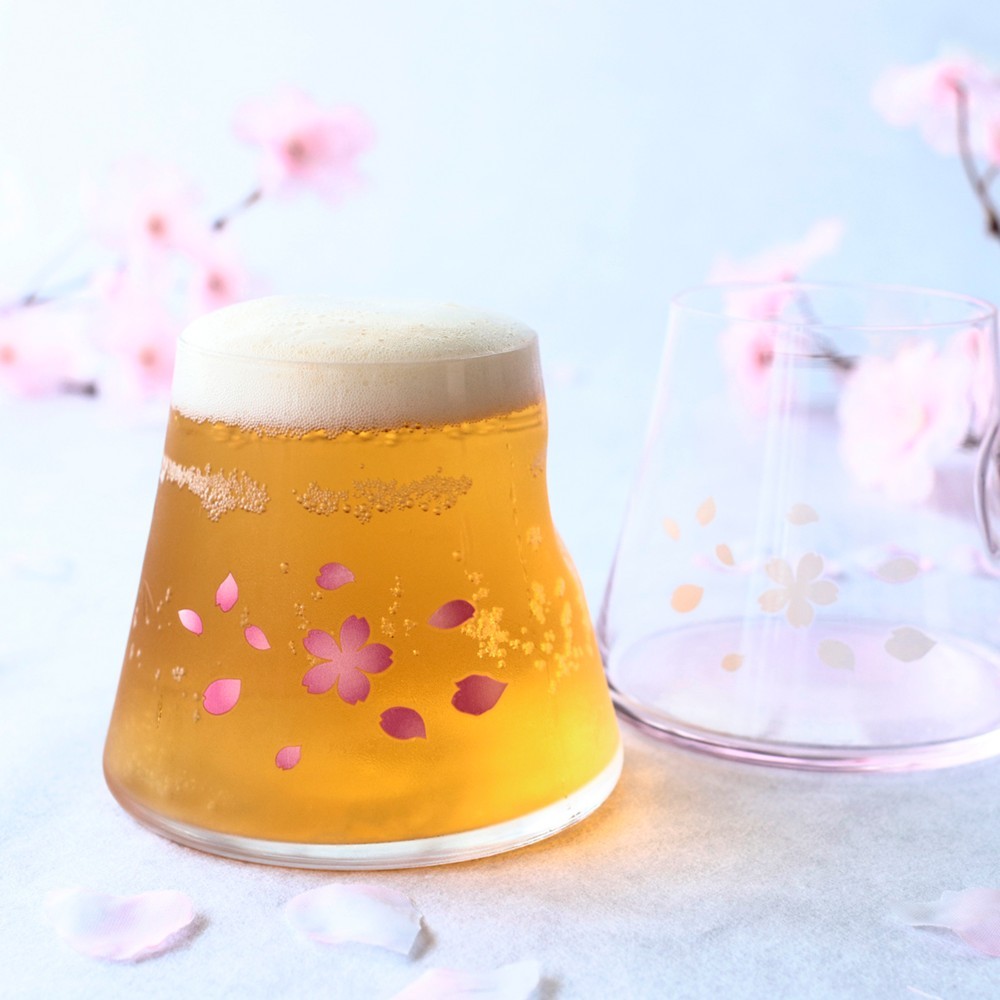 冷感桜舞富士山　宝永グラス　クリア