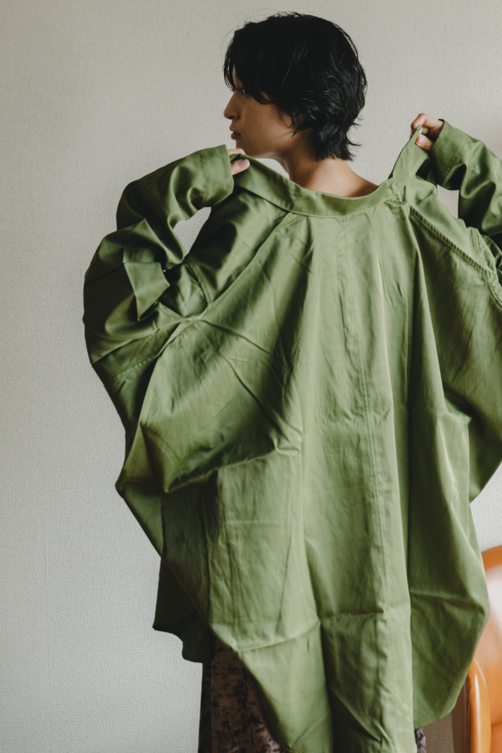 【creema限定価格】円環シャツ・長袖　レーヨン×コットン素材使用