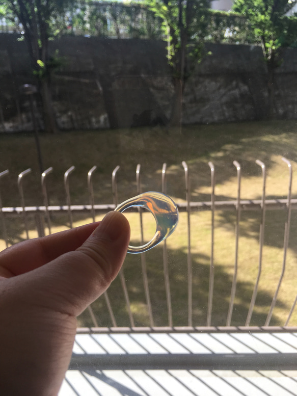 Moonstoneムーンストーン ガラス指輪 2枚目の画像