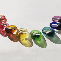 Colors ring　ガラス指輪　【レッド】 2枚目の画像
