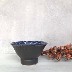 壺屋焼 幸陶器 『手まり 青』4寸マカイ（一般的なサイズのお茶碗）やちむん 1枚目の画像