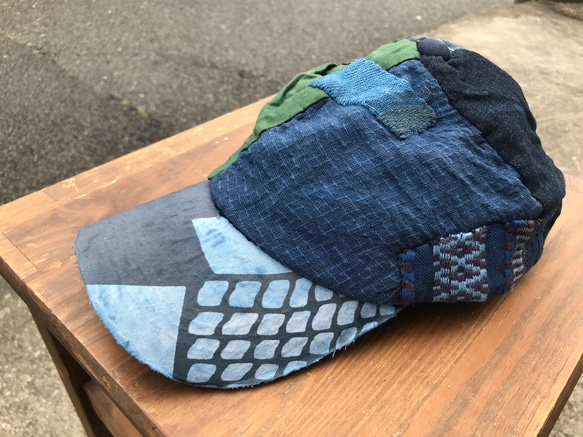 襤褸藍染帽子-3 1枚目の画像