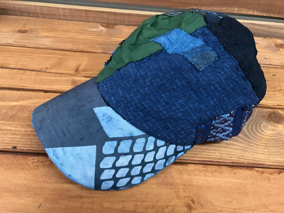 襤褸藍染帽子-3 4枚目の画像