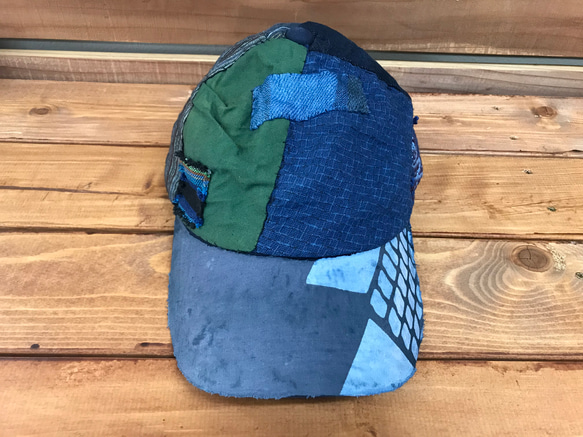 襤褸藍染帽子-3 7枚目の画像