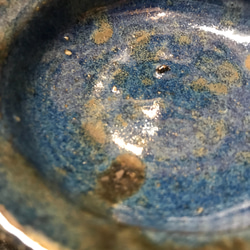 ┏┓青の小皿　なまこ釉薬　白土 ＜手動ろくろ・玉づくり＞ 6枚目の画像