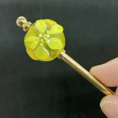 K-51] ミニ向日葵と夏の花咲き誇るとんぼ玉・かんざし かんざし  