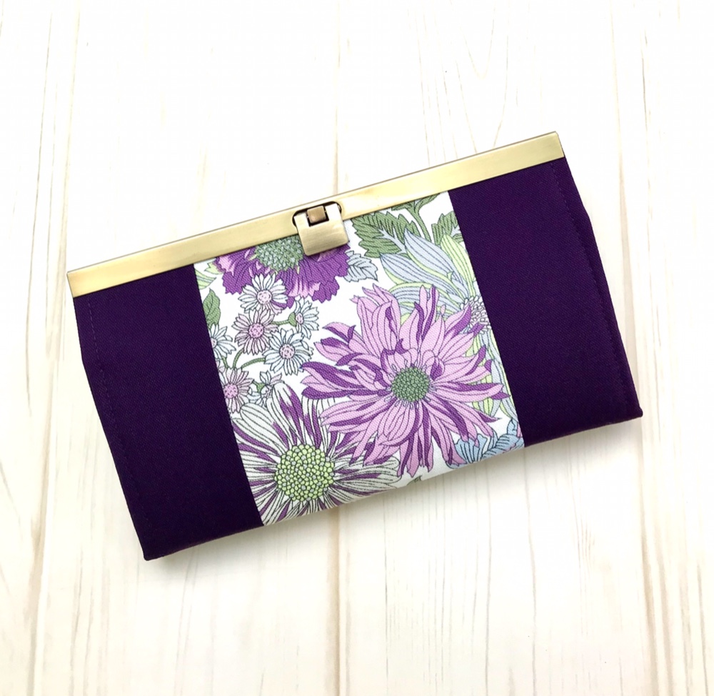 Flower garden(パープル)×グレープ・長財布