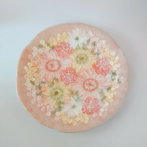 工房ゆずりは カップ&ソーサー 鮮やかな紅色の花柄のがとても印象的 紅