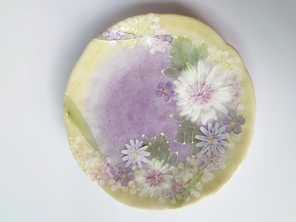 お客様オーダー品工房ゆずりは　カップ＆ソーサー　紫を主体にした華やかで落ち着いた上品な絵柄　花かざり　29292　 9枚目の画像
