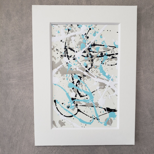 原画 小さな絵 ブルー ベージュ 小さい絵 抽象画 絵画 インテリア 北欧