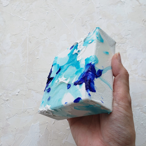 BLUE 抽象画 現代アート キャンバスアート 立体アート 青い絵 透明感