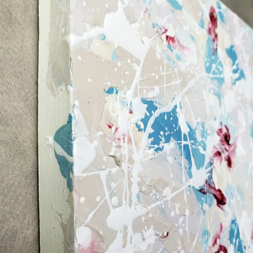 イタリアミラノ展示現品 ブルー ベージュ ホワイト 抽象画 絵画