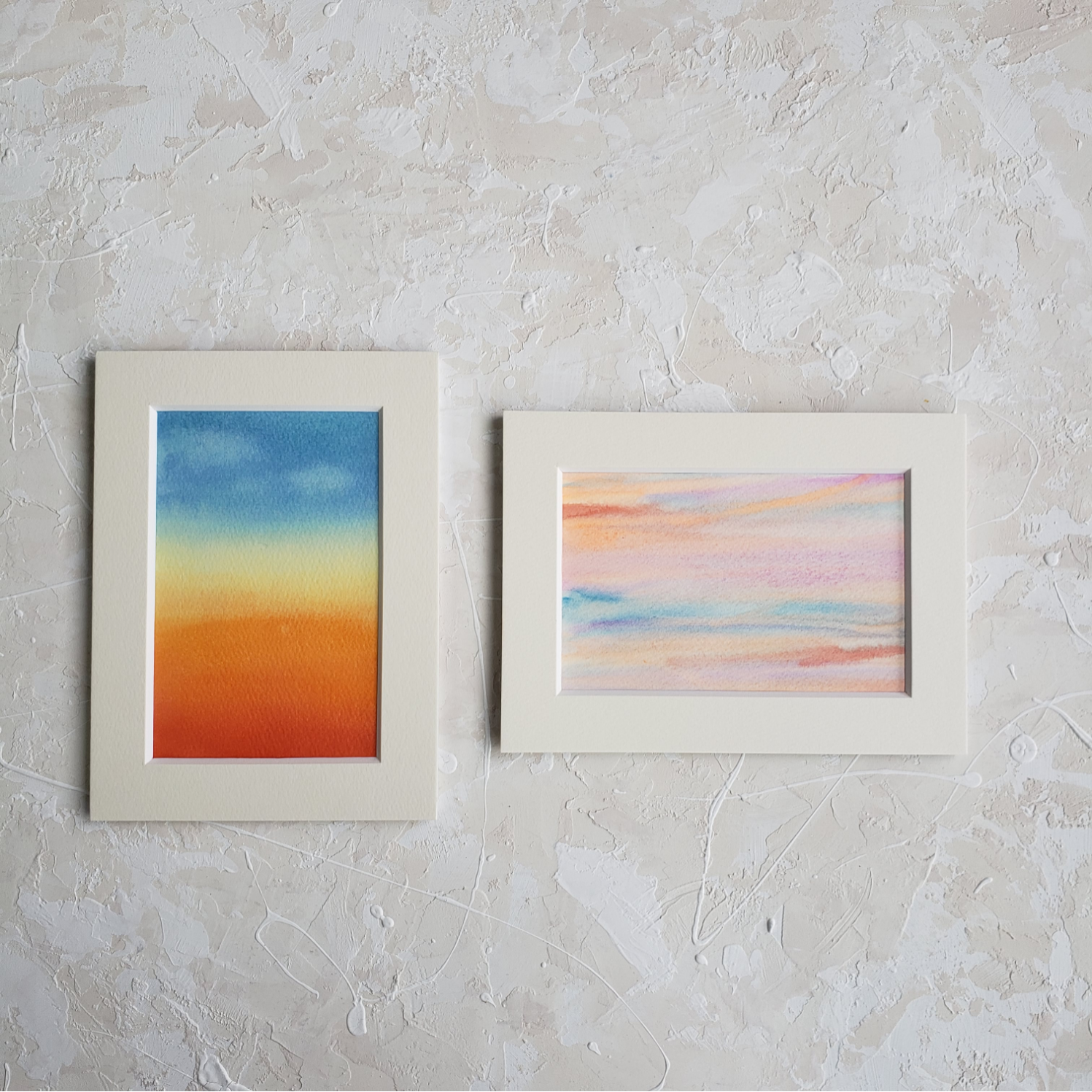 水彩画 風景画　夕陽2(原画)