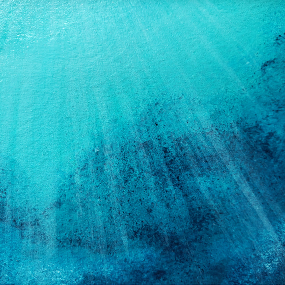 小さな絵 額付き  ハガキサイズ 深海の光 海の絵 深海 海 絵画 現代美術 現代アート 海の中 6枚目の画像