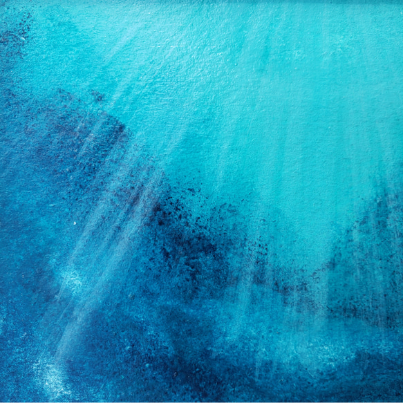 小さな絵 額付き  ハガキサイズ 深海の光 海の絵 深海 海 絵画 現代美術 現代アート 海の中 7枚目の画像