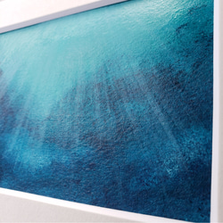 小さな絵 額付き  ハガキサイズ 深海の光 海の絵 深海 海 絵画 現代美術 現代アート 海の中 8枚目の画像