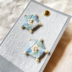 【一点物】一番星、見つけた。 刺繍 ピアス ビーズ刺繍 2枚目の画像