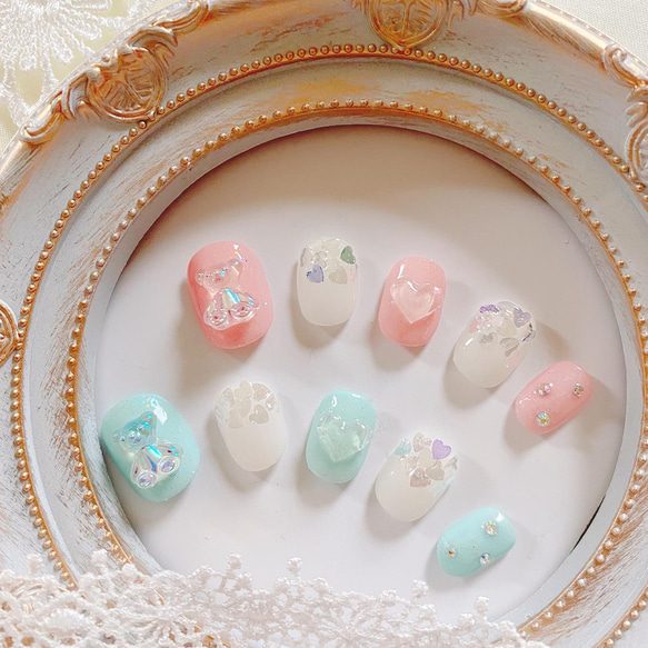 韓国ネイル くまグミネイルチップ ネイルチップ（つけ爪） SAEネイル