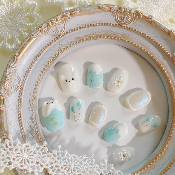 ネイルチップクリームソーダ くまさんネイル77専用 ネイルチップ クリームソーダ くまちゃん ver.2 - メルカリ