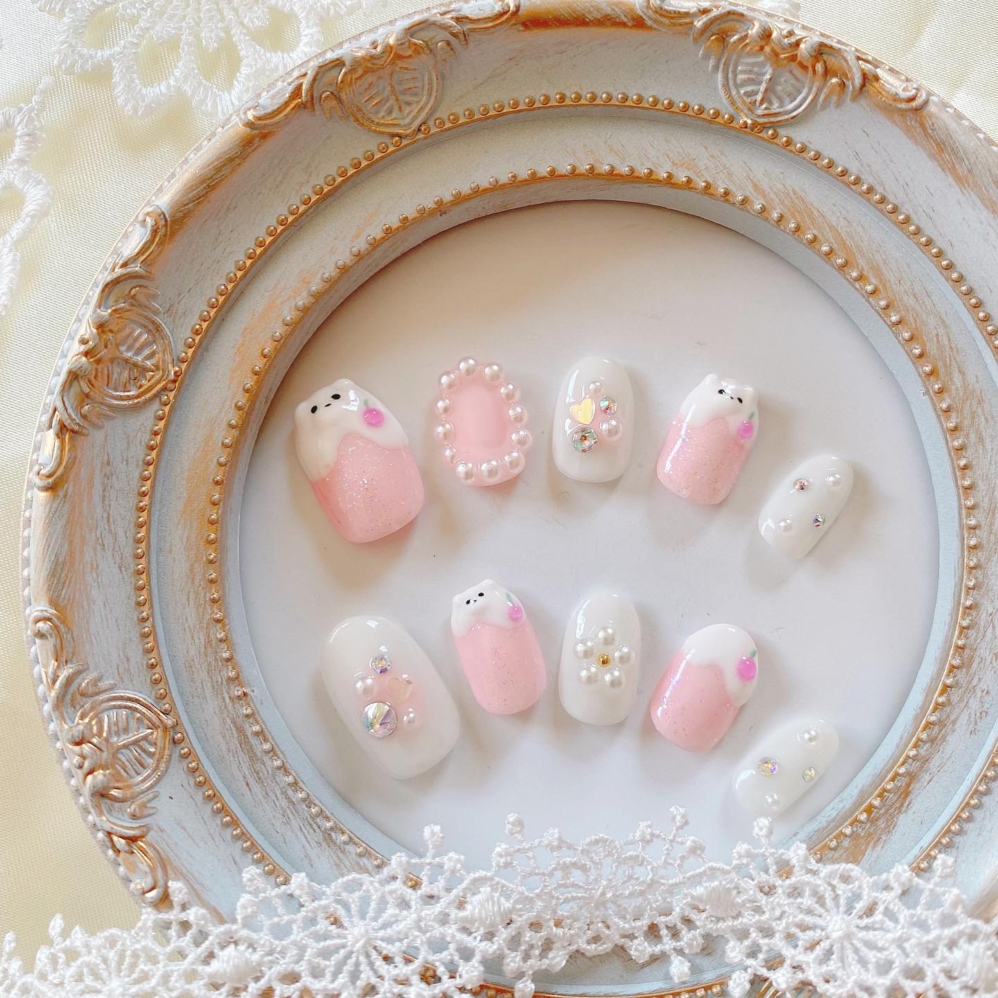 ネイルチップクリームソーダ くまさんネイル77専用 ネイルチップクリームソーダ くまさんネイル77専用 ネイルチップ