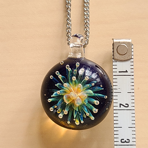 とんぼ玉】紫陽花のペンダント【ガラス工芸】 ネックレス