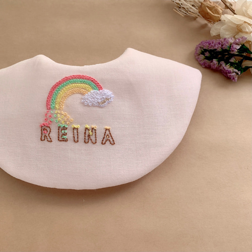 kou　名前刺繍入りスタイ6枚セット(画像は例2枚) 楽天市場】名前 刺繍 入り スタイの通販
