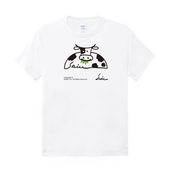 T-shirt T恤 衣服 衣 白上衣 白衣 潮T 潮服 棉 美國棉 吸汗 運動 生日 乳牛 牛 cow 第1張的照片