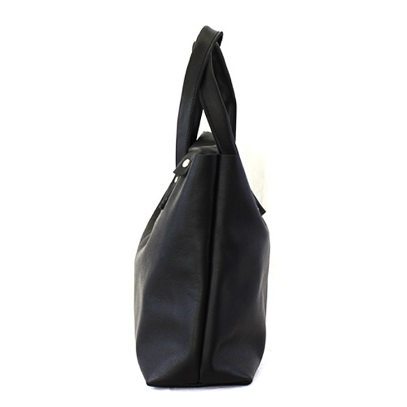 本革 トートバッグ 大 黒　Black leather tote bag 3枚目の画像